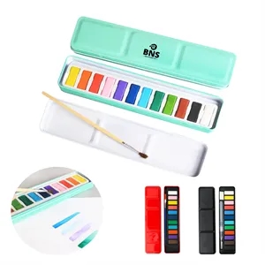 Metal Box 12 Color Watercolor Paint Set