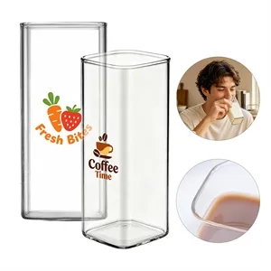 13Oz Tall Square Glass Cup