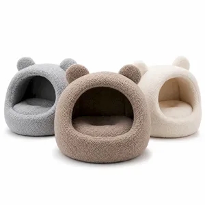 Semi Enclosed Plush Pet Bed