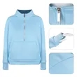 Half Zip Stand Collar Fleece Pullover Sweatshirt | https://www.bestnamebadges.com
