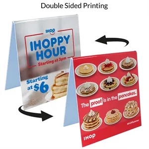 3.6" X 4" Plastic Table Tent Sign