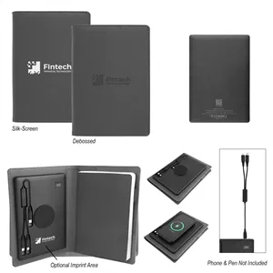 Recycled Power Folio With Wireless Charger & Power Bank