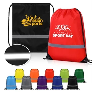 Reflective Safety Drawstring Backpack
