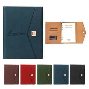 PU Leather A5 Business Binder Notebook W/ Card Slot