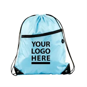Drawstring Backpack with Zipper Pocket