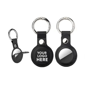 Pu Leather Airtag Holder Keychain