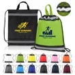 Reflective Polyester Drawstring Backpack with Top Handle | https://www.bestnamebadges.com