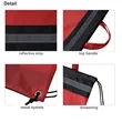 Reflective Polyester Drawstring Backpack with Top Handle | https://www.bestnamebadges.com
