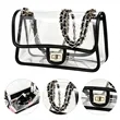 Clear PVC Stadium Approved Shoulder Carry Women Handbag | https://www.bestnamebadges.com