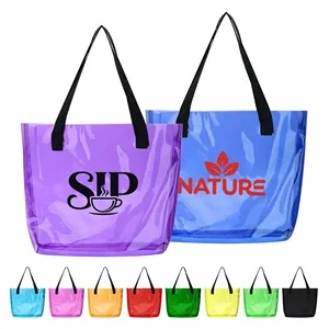Large Clear PVC Shopping Tote Bag W/ Handles 15.7"x14.2"x4"