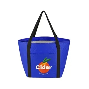 Custom Insulated Zippered Cooler Tote Bag With Front Pocket