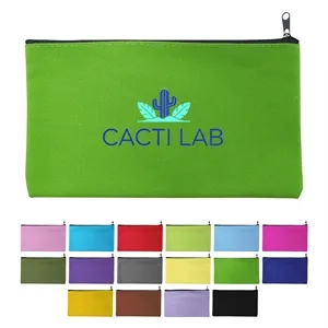 Poly Cotton Canvas Small Travel Zipper Cosmetic Bag