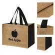 Two Tone Mini Jute Shopping Tote Bag With Handle | https://www.bestnamebadges.com