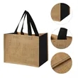 Two Tone Mini Jute Shopping Tote Bag With Handle | https://www.bestnamebadges.com