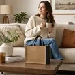 Two Tone Mini Jute Shopping Tote Bag With Handle | https://www.bestnamebadges.com