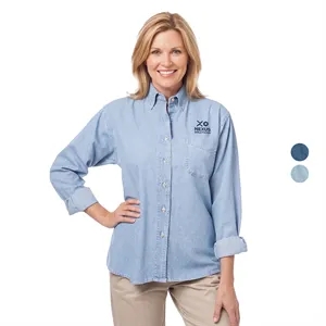 Ladies' Premium Cotton Denim Long-Sleeve Shirt