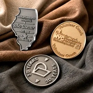 0.5"-2" Die Struck Lapel Pins - Sandblast