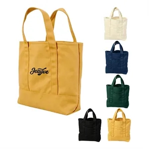 Medium Reusable Canvas Tote Bag W/ Front Pocket