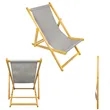 Wooden Foldable Single Reclining Sling Beach Chair | https://www.bestnamebadges.com