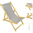 Wooden Foldable Single Reclining Sling Beach Chair | https://www.bestnamebadges.com