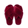 Cross Band Fluffy Slippers | https://www.bestnamebadges.com