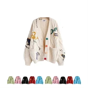 Custom Trendy Oversized Knitted Cardigan Sweater