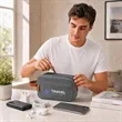 Heathered Dual Compartment Travel Toiletry & Tech Organizer | https://www.bestnamebadges.com