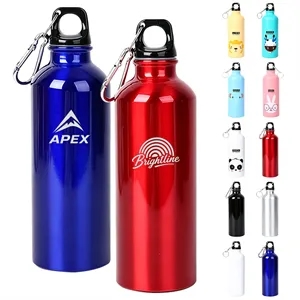 17Oz Outdoor Sports Aluminum Water Bottle W/ Carabiner