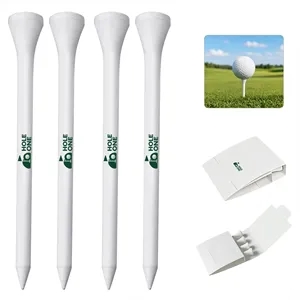 Wooden Golf Tee Set Of 4 In Paper Box