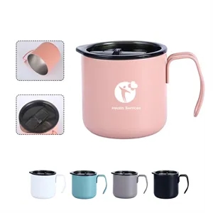 12 oz Stainless Steel Coffee Mug with Handle and Lid