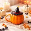 Halloween  Pumpkin Ceramic Mug | https://www.bestnamebadges.com