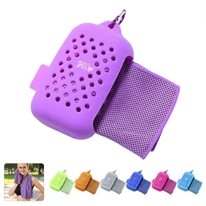 Soft Breathable Sports Cooling Towel W/ Silicone Case