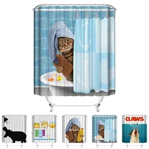 Polyester Bathroom Shower Curtain W/ 12 Hooks 71"x71"