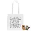 100% Cotton Coloring Tote Bag With Crayons | https://www.bestnamebadges.com