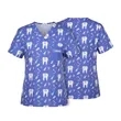 Custom Sublimated V Neck Scrubs Top With 4 Pockets | https://www.bestnamebadges.com