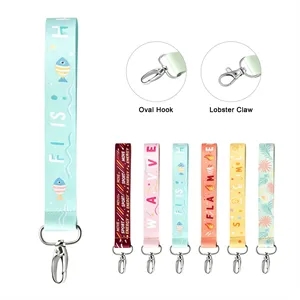 1" Full Color Wrist Keychain Lanyard W/ Swivel Hook