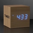Blue LED Cube Alarm Clock With USB | https://www.bestnamebadges.com