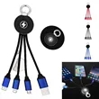 4-in-1 LED Light-Up Keychain Charging Cable | https://www.bestnamebadges.com