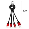 4-in-1 LED Light-Up Keychain Charging Cable | https://www.bestnamebadges.com