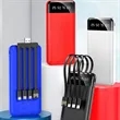 10000mAh Slim Power Bank with 4-in-1 Cable and Flashlight | https://www.bestnamebadges.com