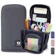 Canvas Standing Pencil Case Pen Pouch W/ Zipper Closure | https://www.bestnamebadges.com