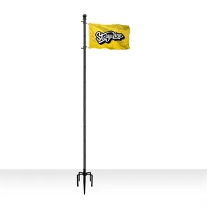 10' Stainless Steel Flagpole Kit with 5-Prong Ground Stake