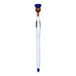 Police Hat Cartoon Click Ballpoint Pen W/ Clip | https://www.bestnamebadges.com