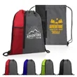 Vertical Drawstring Backpack With Mesh Pocket | https://www.bestnamebadges.com