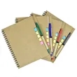 Kraft Paper Cover Spiral Notebook with Matching Pens | https://www.bestnamebadges.com