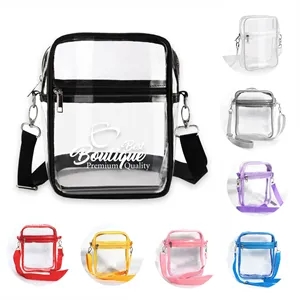Clear PVC Crossbody Stadium Approved Messenger Bag Purse