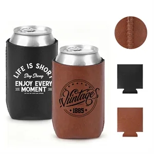 Deluxe PU Leather Insulated Can Cooler