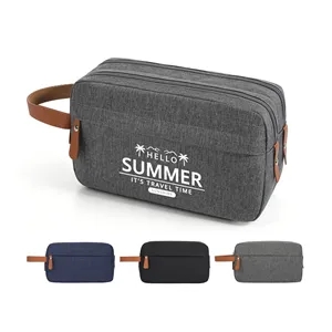 Heathered Dual Compartment Travel Toiletry & Tech Organizer