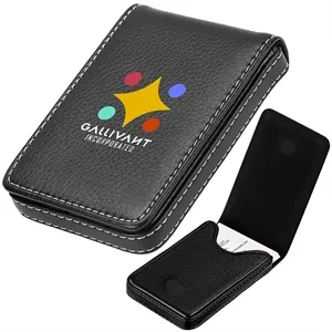 RFID Blocking Magnetic Vertical Leather Card Holder