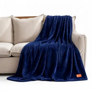 Mink Touch Throw Blanket With Embroidery Logo